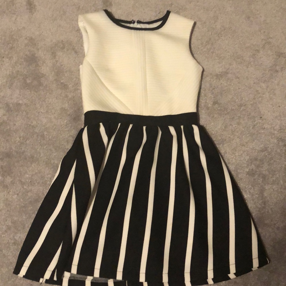Black and white stripe dress